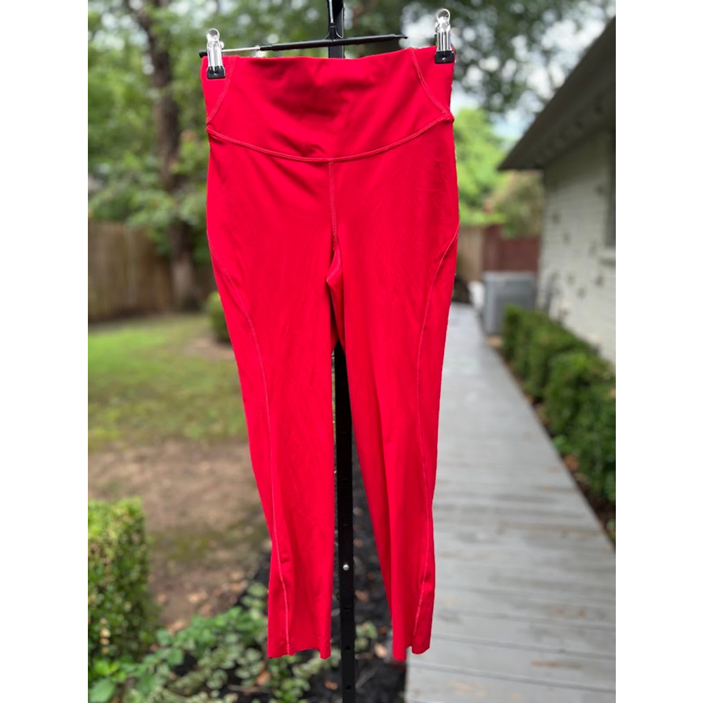 Lululemon Base Pace High Rise 23" Size 4 Dark Red Leggings W6501S